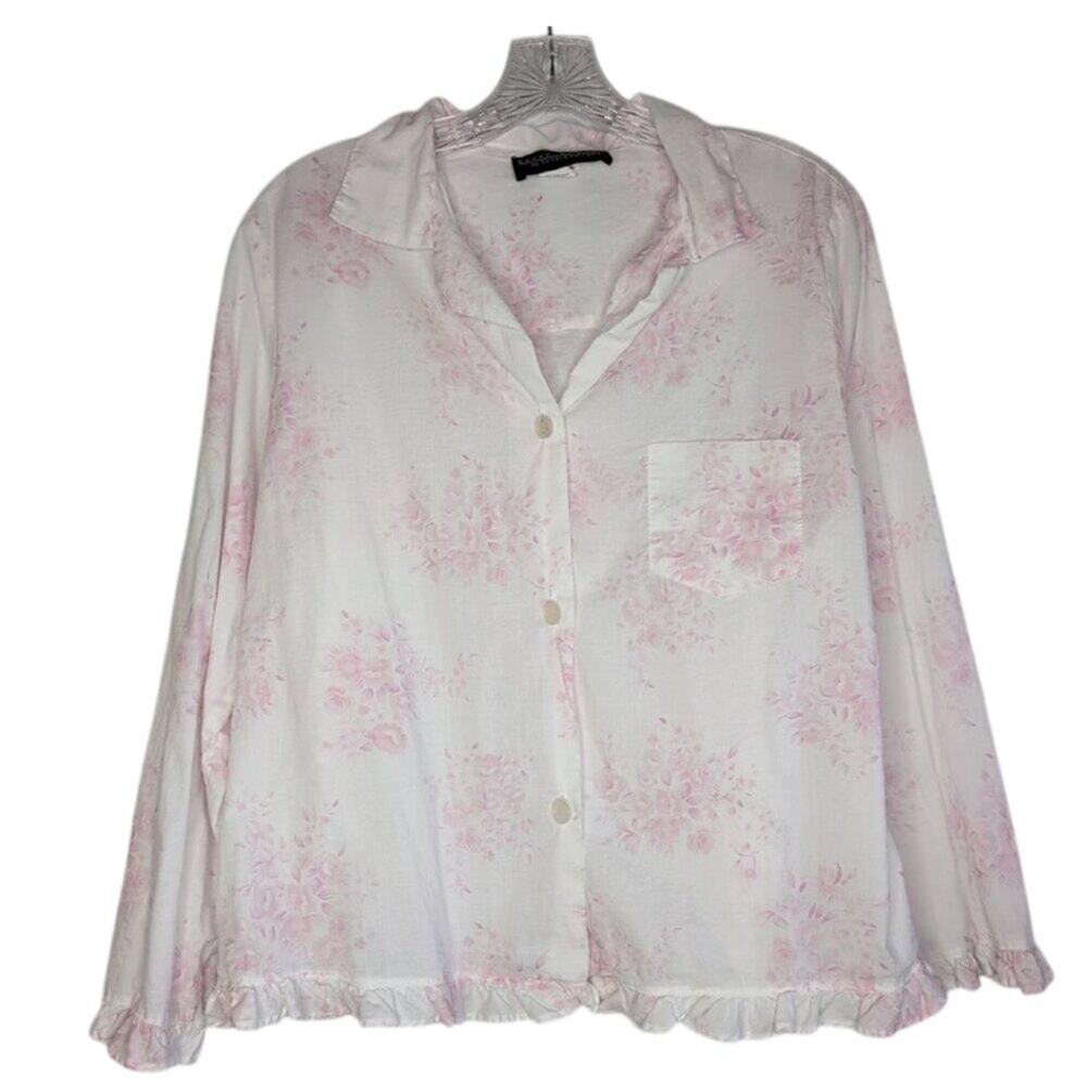Harve Bernard by Bernard Holtzman floral print button-front shirt, size Med